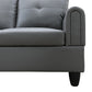 Ainehome 97" Wide Dark Grey Faux Leather L-Shaped Living Room Sectional Sofa Set