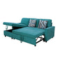 Ainehome 83.6" Green Flannelette L-Shape Convertible Sofabed w/ Storage