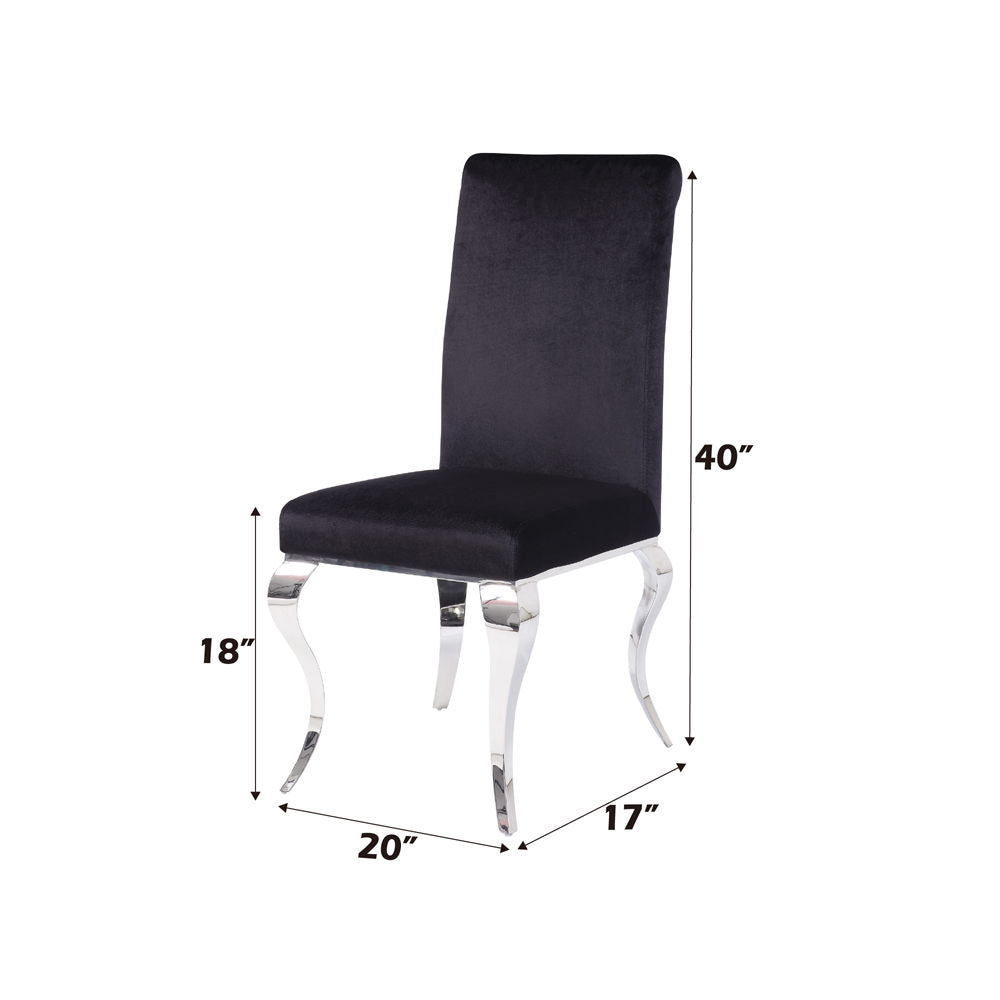 Fabiola - Side Chair (Set of 2) - Black Fabric & Stainless Steel
