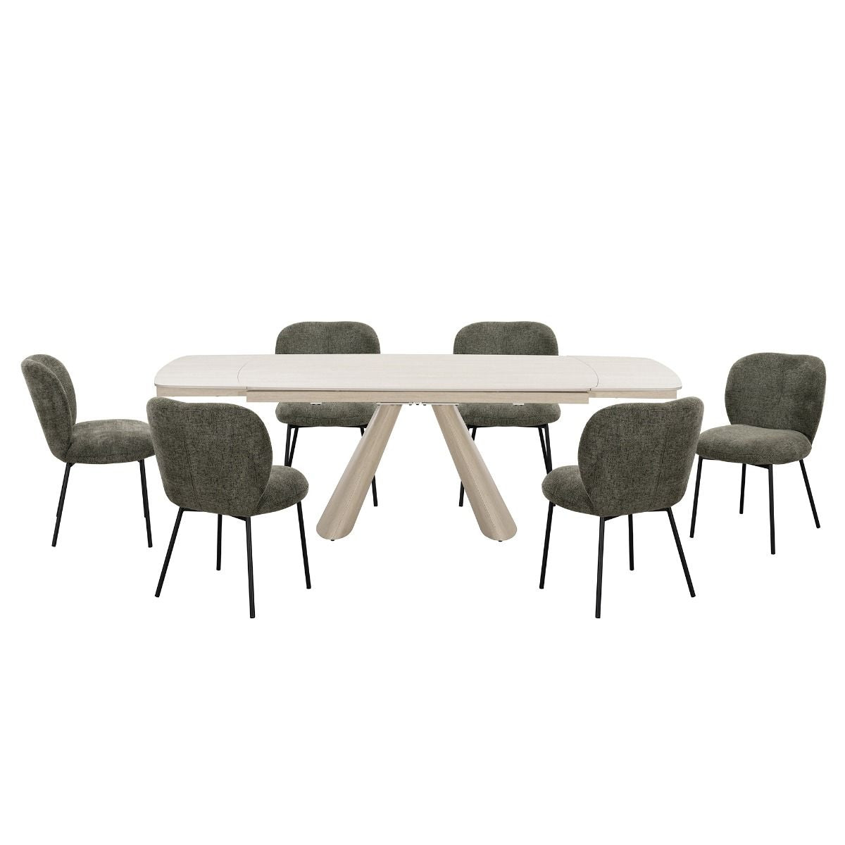 Cassian - Dining Table With Ceramic Top - Cream