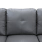 Ainehome 97" Wide Dark Grey Faux Leather L-Shaped Living Room Sectional Sofa Set