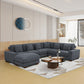 Dark Grey 7 Piece Corduroy Modular Sectional With Storage Ottoman