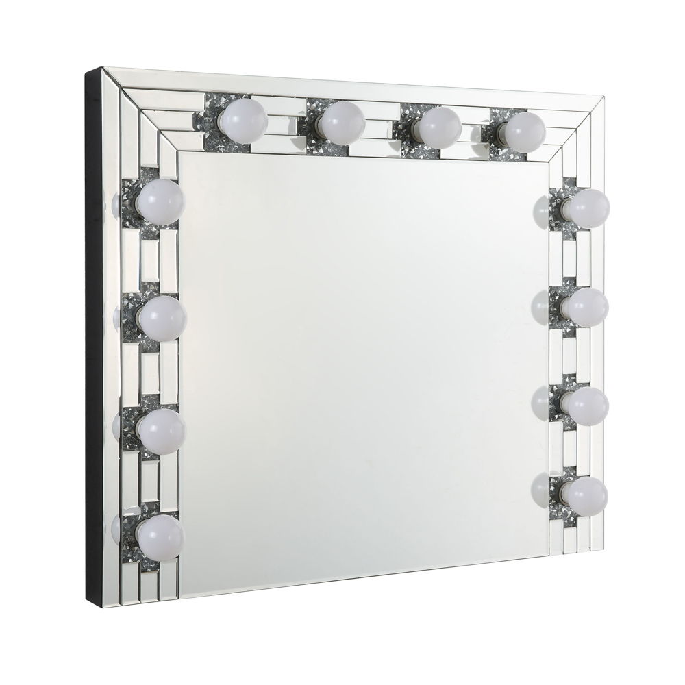 Noralie - Accent Mirror - Faux Diamonds & Mirrored