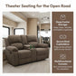 Ainehome 68" Manual RV Loveseat Recliner with Storage Console - Breathable & Mold-Proof Fabric Replacement Sofa for Class A, C Motorhomes and Travel Trailers - Dark Grey