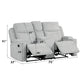 Galya - Motion Loveseat With Console - Light Gray Chenille