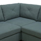 Ainehome Dendrobium Green Calico 4-Piece Modular Sofa Set