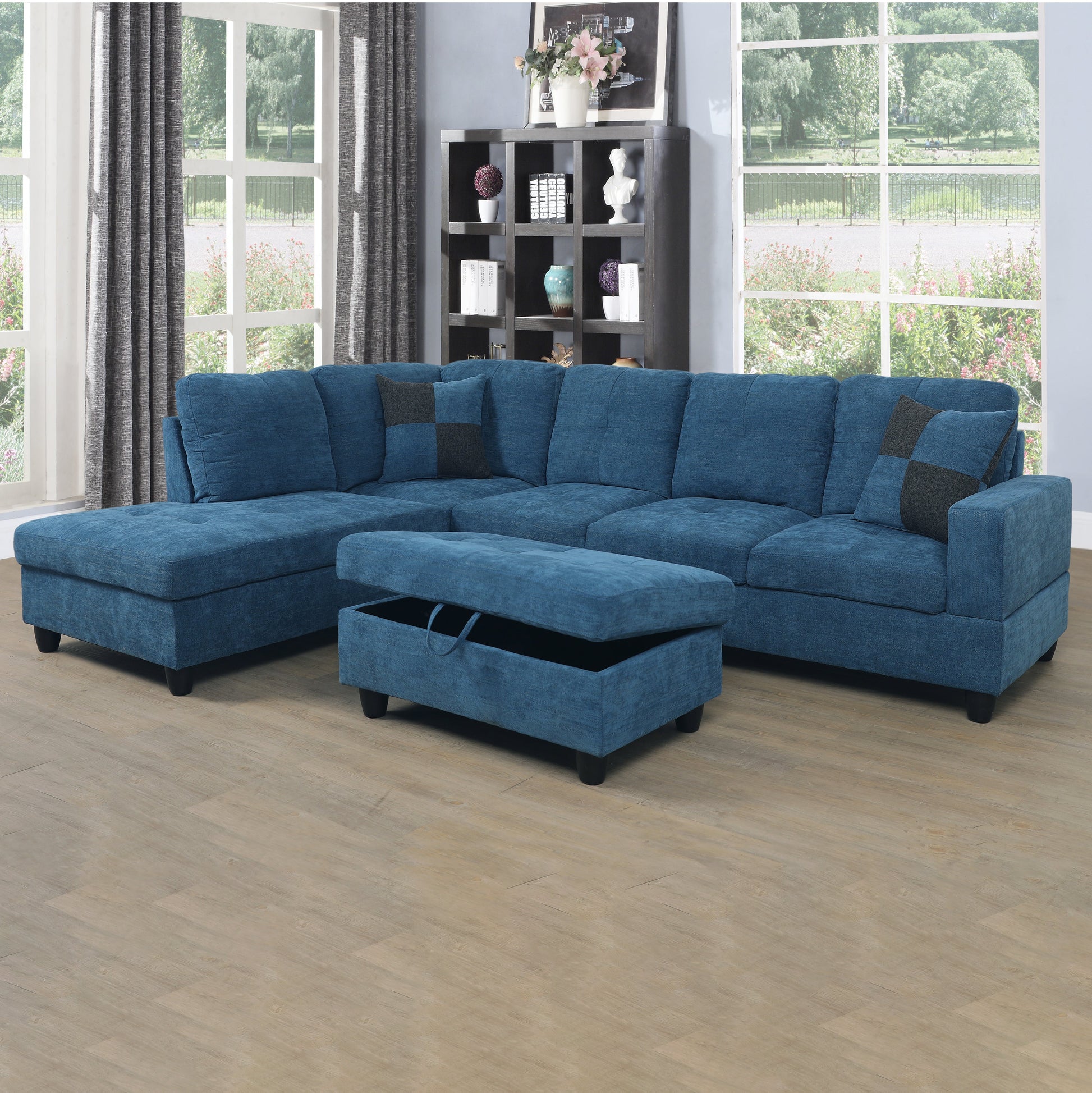 Blue sectional
