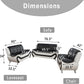 Ainehome Black & White Faux Leather 3-Piece Living Room Sofa Set with Elegant Design