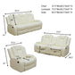 White Leather 3-Piece Power Reclining Sofa Set with Diamond Stitching & Smart Features — Sofa Set image 2
