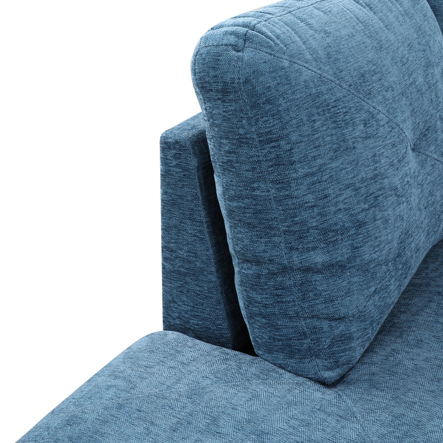97" Wide Blue Linen L-Shaped Living Room Sectional Sofa Set — image 9