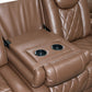 Dorian - Reclining Leather Sofa With Power Headrest And Footrest - Brown