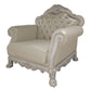 Dresden - Chair With 2 Pillows - Synthetic Leather & Bone White