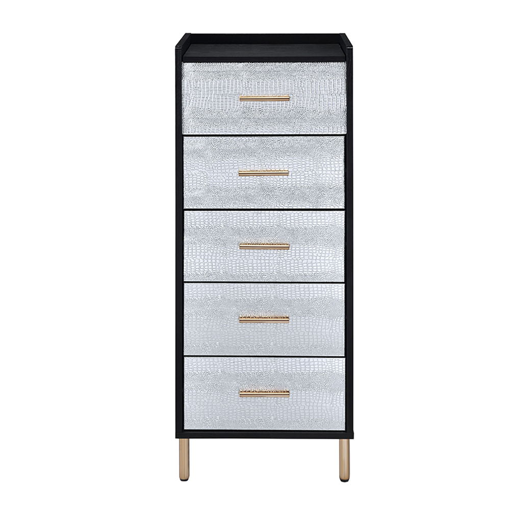 Myles - Jewelry Armoire - Black, Silver & Gold