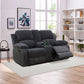 Cinema 3-Piece Textured Dark Grey Corduroy Reclining Sofa Set
