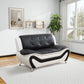 Black & White Faux Leather 3-Piece Living Room Sofa Set with Elegant Design