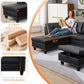 Ainehome 97.5" Wide Black Synthetic Leather L-Shaped Living Room Sectional Sofa Set