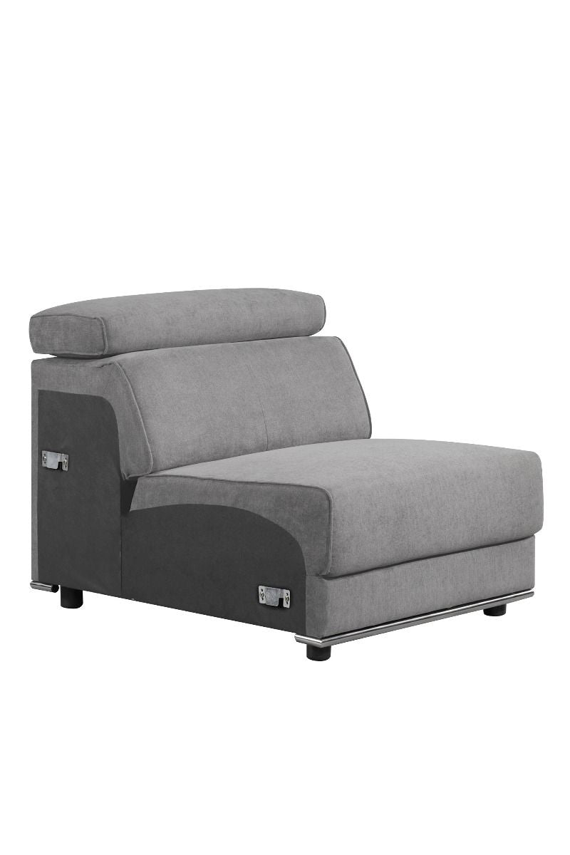 Alwin - Modular Armless Chair - Dark Gray Fabric