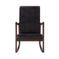 Raina - Rocking Chair - Dark Brown Synthetic Leather & Espresso
