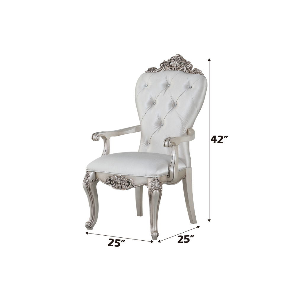 Gorsedd - Arm Chair (Set of 2) - Cream Fabric & Golden Ivory