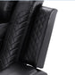 Ainehome Black Leather Power Reclining Sectional with Reading Lamp