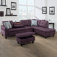97.5" Wide Amaranth Linen L-Shaped Living Room Sectional Sofa Set