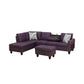 Ainehome 97.5" Wide Amaranth Linen L-Shaped Living Room Sectional Sofa Set