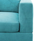 97" Wide Sky Blue Flannel L-Shaped Living Room Sectional Sofa Set — image 8