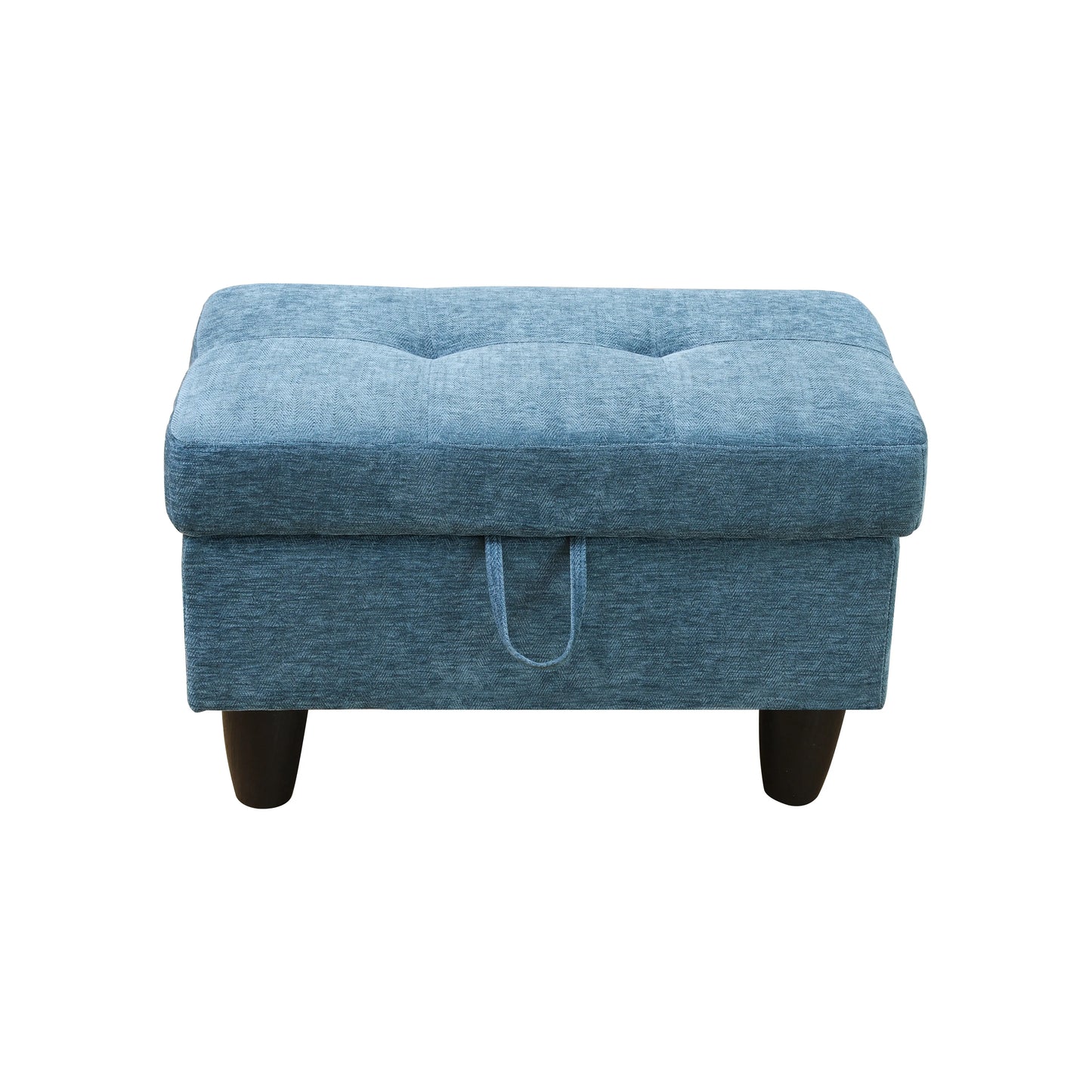 Ainehome Blue Flannel Modular Sofa with Storage Ottoman