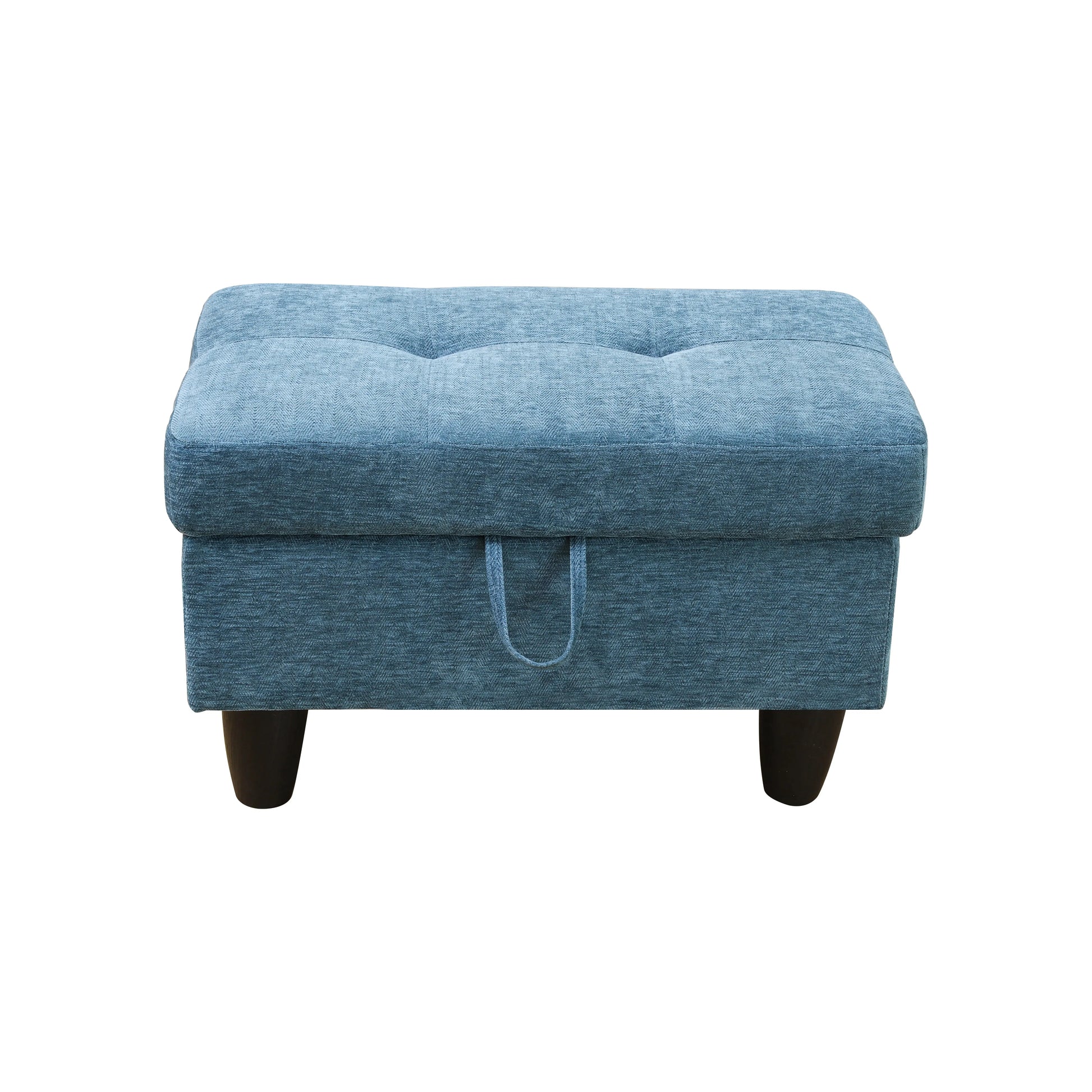 Ainehome Blue Flannel Modular Sofa with Storage Ottoman