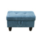 Ainehome Blue Flannel Modular Sofa with Storage Ottoman