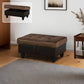 Ainehome Brown Flannel & PVC Modular Storage Ottoman