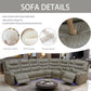 Ainehome Grey 3-Piece Intelligent Power Reclining Leather Sectional Sofa Set with Smart Features