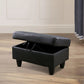 97" Wide Black Faux Leather L-Shaped Living Room Sectional Sofa Set — image 11