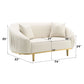 Martina - Loveseat With 2 Pillows - Ivory Velvet