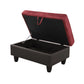 Ainehome Red Flannel & PVC Modular Storage Ottoman