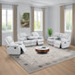 Ainehome Cinema 3-Piece Grey Fabric Manual Reclining Sofa Set