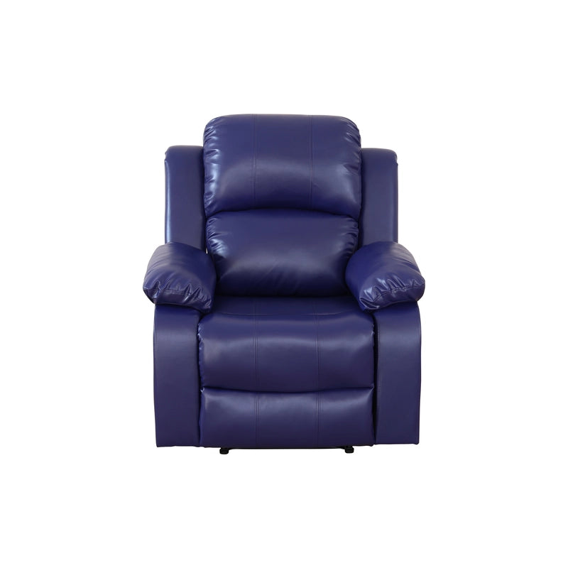 Cinema 3-Piece Dark Blue Fabric Manual Reclining Sofa Set