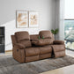 Cinema 3-Piece Plush Brown Microfiber Reclining Sofa Set