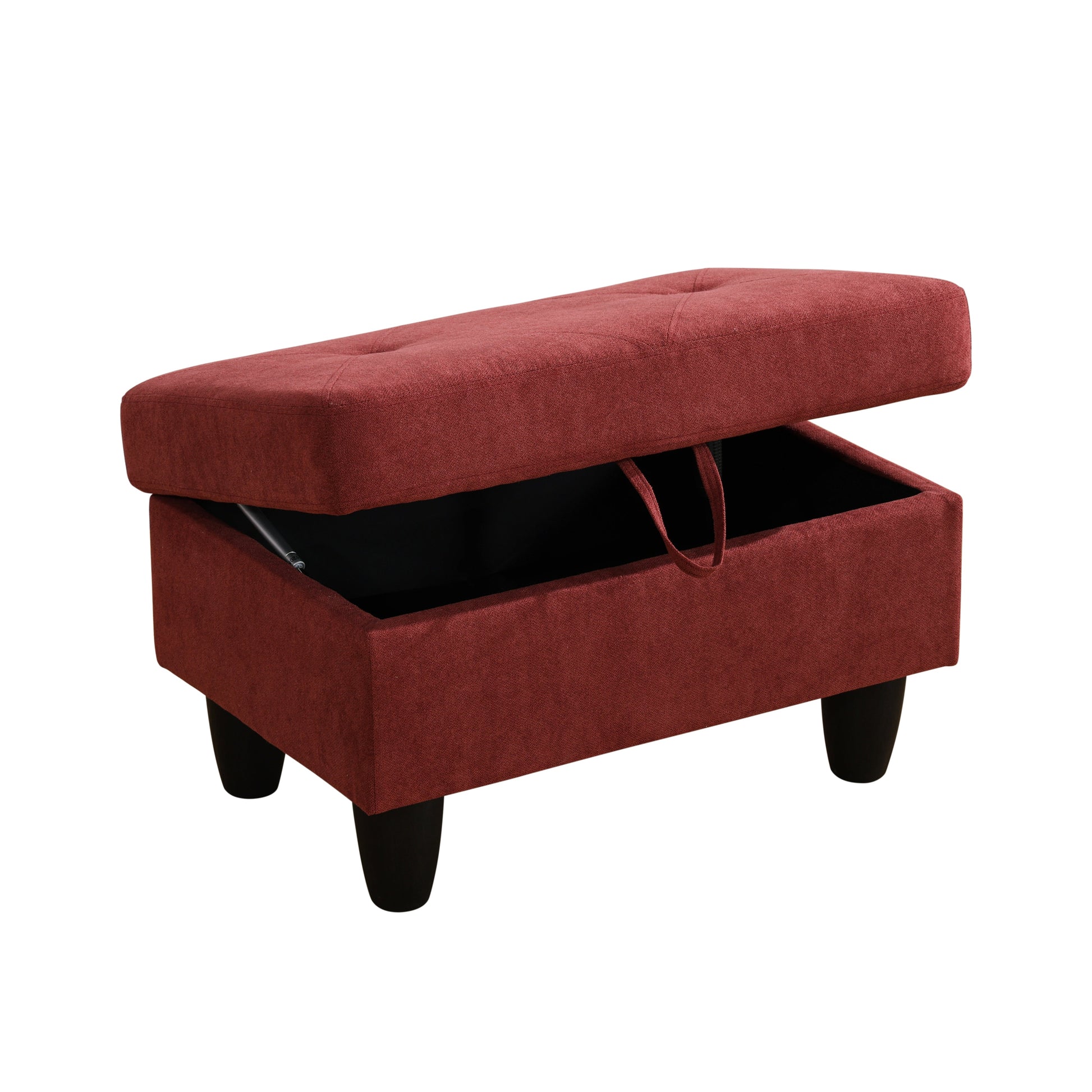 97" Wide Red Flannelette L-Shaped Living Room Sectional Sofa Set — image 15