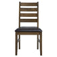 Damica - Side Chair (Set of 2) - Brown Synthetic Leather & Walnut