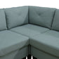 Ainehome Pale Green Flannel 4-Piece Modular Sofa Set