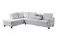 97.5" Wide Grey White Flannel 3-Piece Sofa Living Room Sofa Set