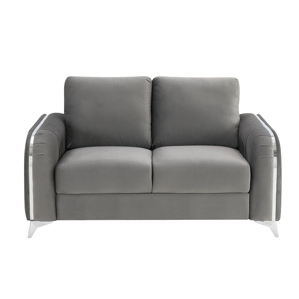 Wenona - Loveseat - Gray Velvet