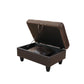 Ainehome Dark Brown Flannel & PVC Modular Storage Ottoman