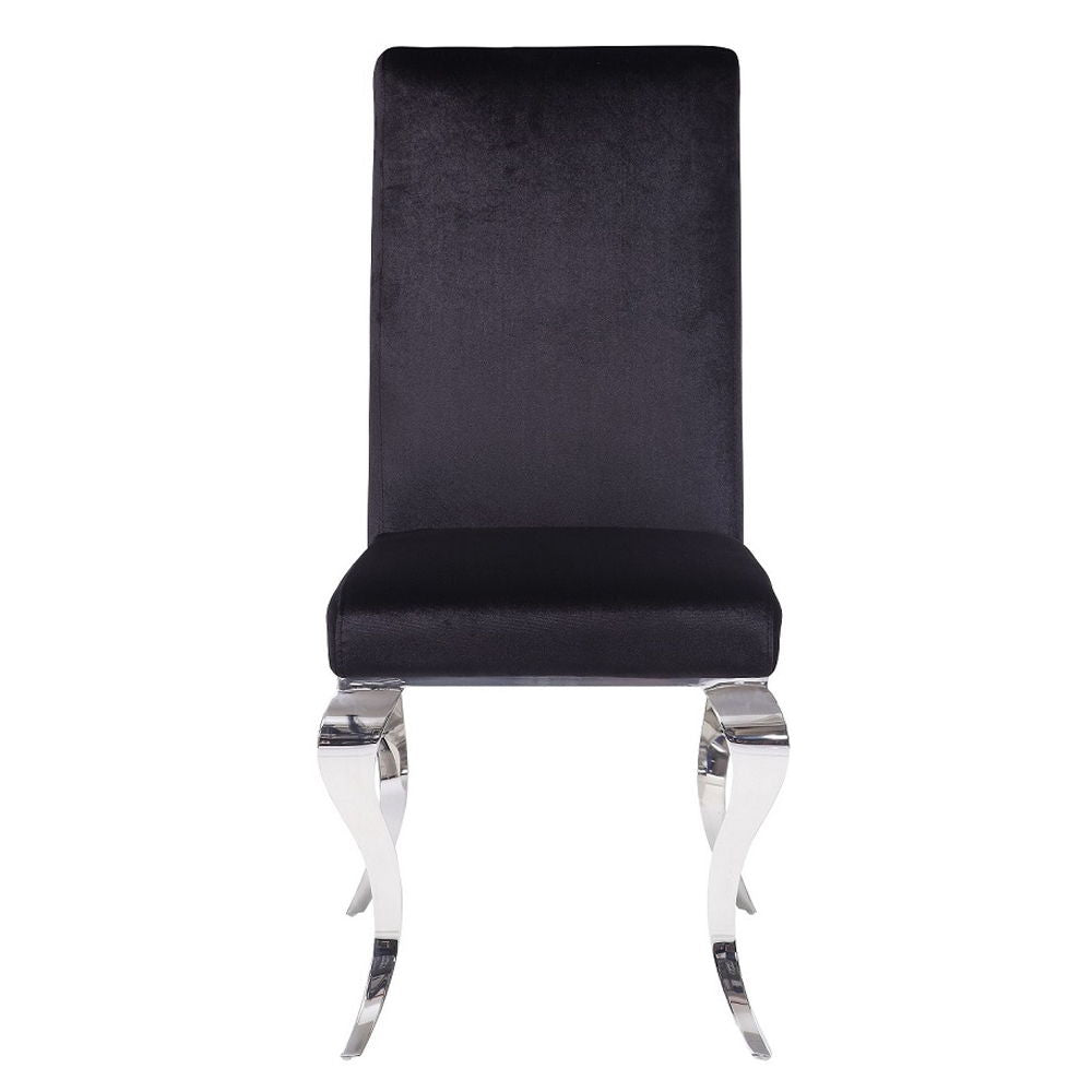 Fabiola - Side Chair (Set of 2) - Black Fabric & Stainless Steel