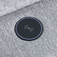 Fullar - Modular Console With Speaker & Cup Holder - Light Gary Chenille