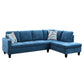 97" Wide Blue Linen L-Shaped Living Room Sectional Sofa Set — image 7