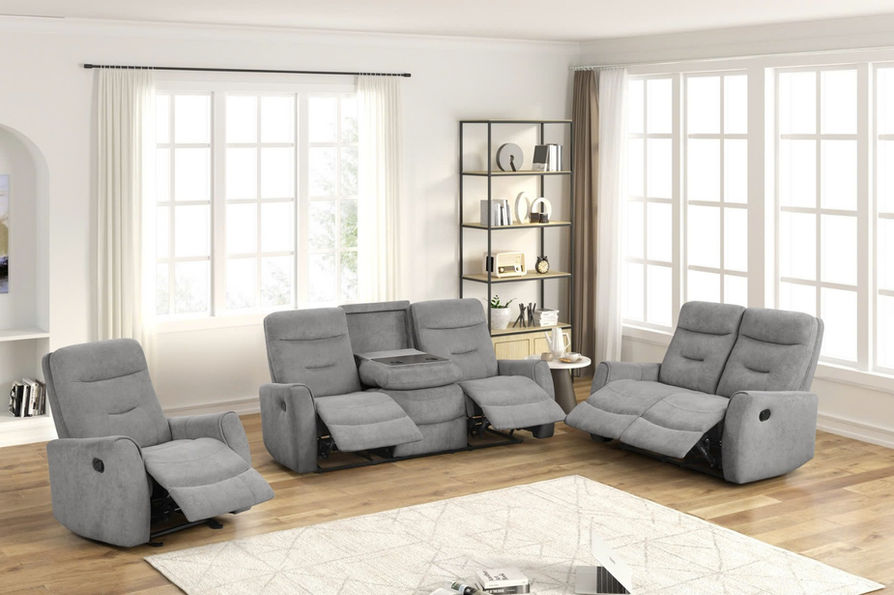 9107 Manual Reclining Set - Dark Grey