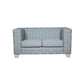 Saree - Loveseat - Light Teal Chenille & White