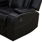 Ainehome Black Leather Power Reclining Sofa Set with Smart Storage & Wireless Charging